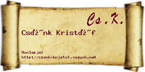 Csánk Kristóf névjegykártya